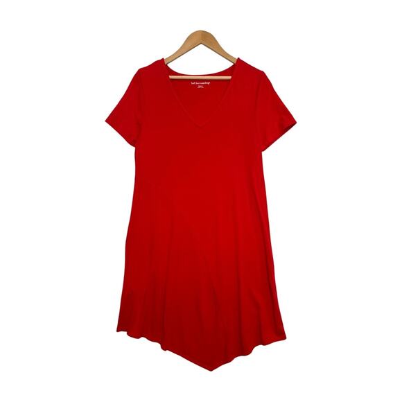 Soft Surroundings Dresses & Skirts - Soft Surroundings Dress Womens Medium Red V Neck Asymmetrical Hem Casual Flowy